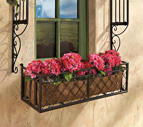 european style metal window box|Design Toscano 34.